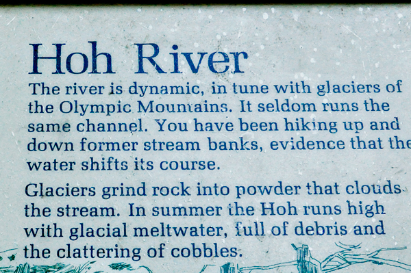 sign: the Hoh River