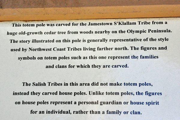 sign about the Sea Spirit Totem Pole