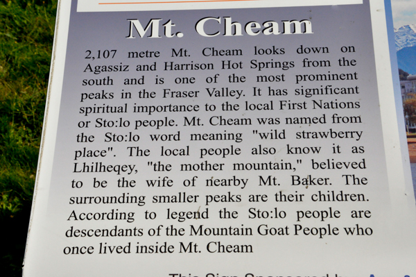 sign about Mt. Cheam
