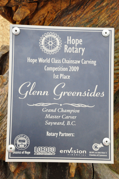 Hope Rotary carving sign