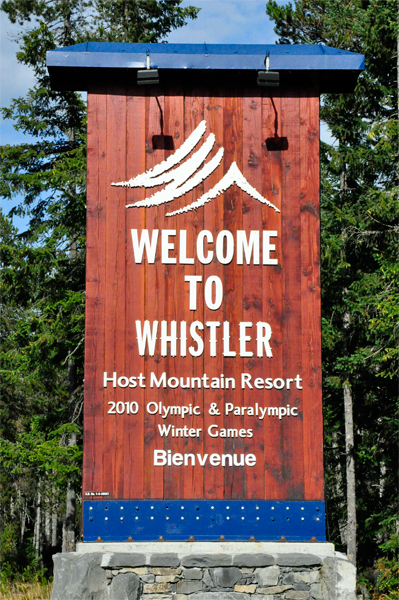 Welcome to Whistler sign