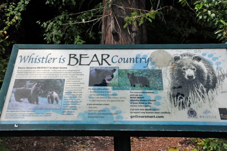 sign: Whistler is Bear Country
