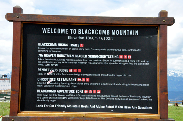 sign: Welcome to Blackcomb  Mountain
