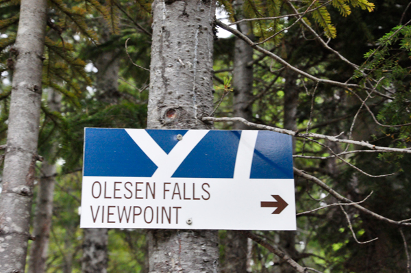 sign: Olesen Falls viewpoint