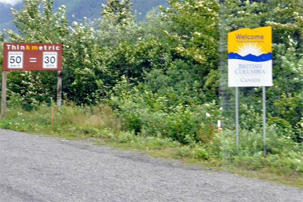 sign: Entering British Columbia, Canada