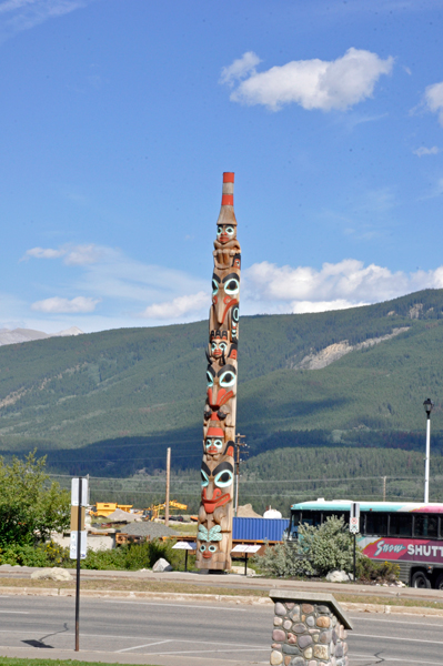 totem pole in the town of Jasper