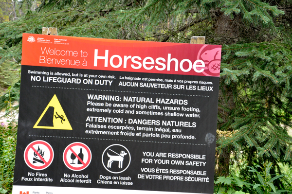 Sign: Welcome to Horseshoe Lake