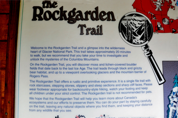 Rockgarden trail sign