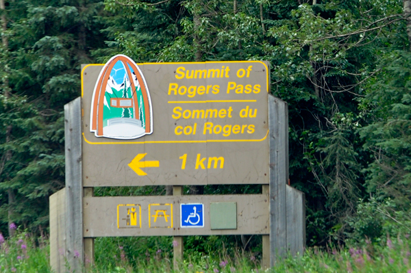 sign: Summit of Rogers Pass