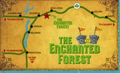 map showing location of The Enchanted Forest