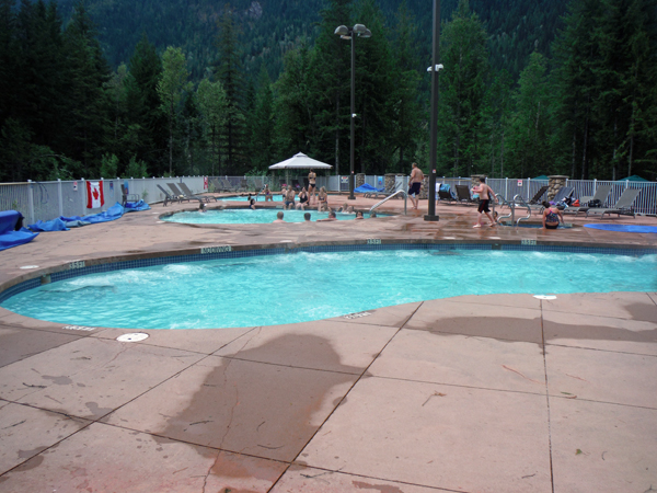 the three pools at Crazy Creek Hot Springs