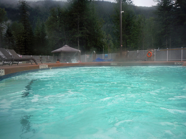 steamy hot springs pool