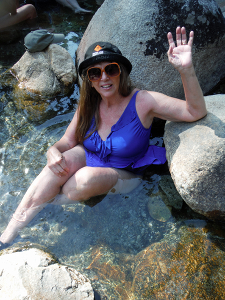 Karen Duquette enjoying the hot springs