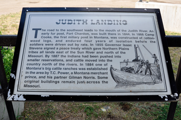 historical sign about Judith Landing