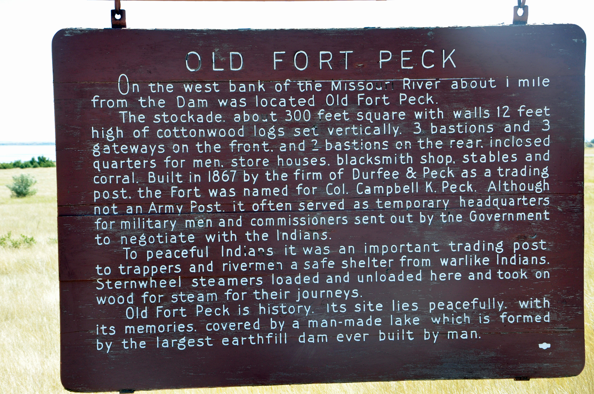 sign about Old Fort Peck