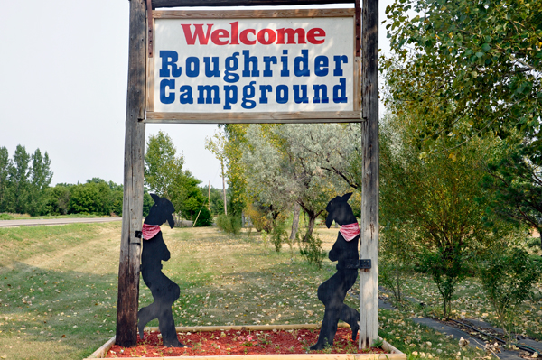sign: Welcome to Roughrider Campground