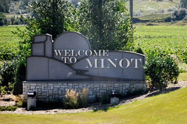 Welcome to Minot, North Dakota sign