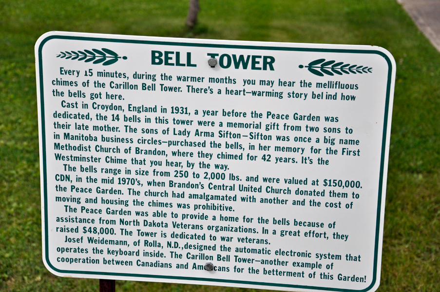sign about the Bell Tower
