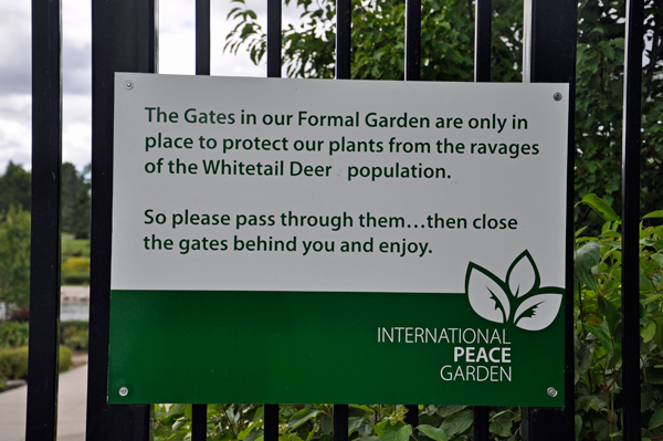 sign about the gardens