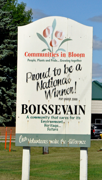 Boissevain national winner sign
