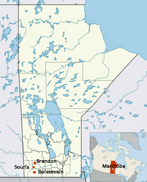 map of Manitoba showing 3 exciting places