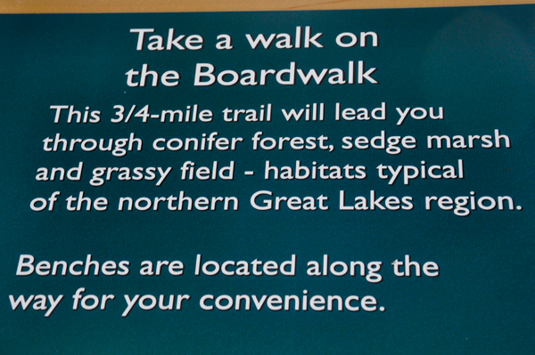 Boardwlk sign at the Visitor Center