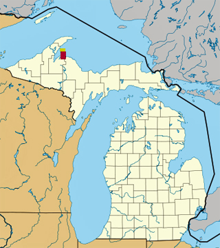 map of the Upper Peninsula showing location of Marquette Lighthouse