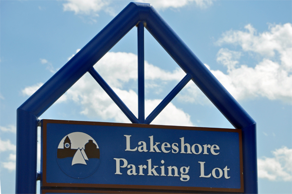 Lakeshore Parking Lot sign