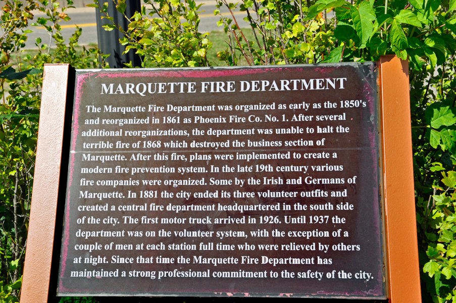 Marquette Fire Department sign