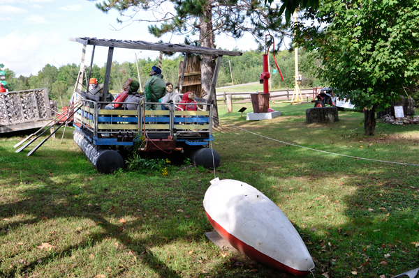 rowboat on land
