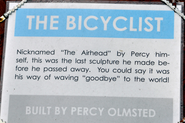 sign about the Airhead bicyclist