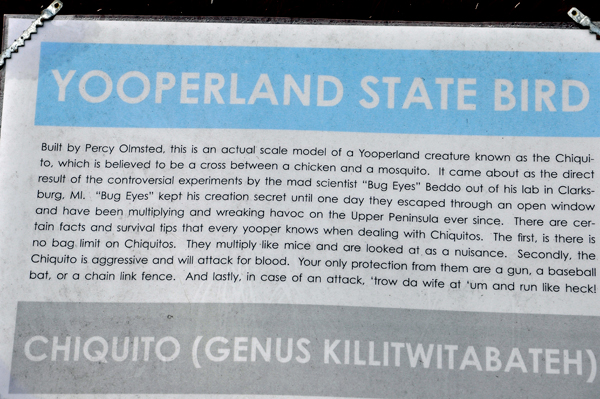 sign about the Yooperland State Bird