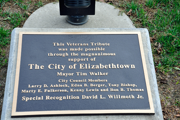 plaque from the City of Elizabethtown