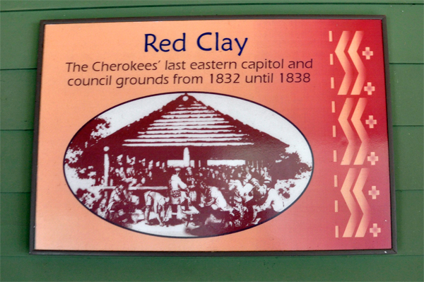 sign about Red Clay and the Cherokees