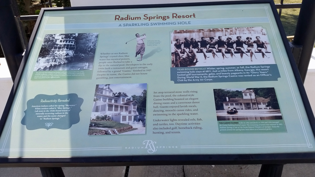 sign about Radium Springs Resort