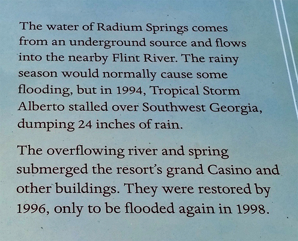 sign about the water of Radium Springs