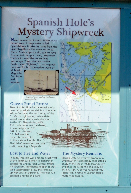 sign about a shipwreck in the area