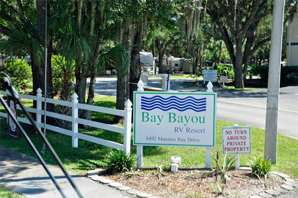 sign: Bay Bayou RV Resort
