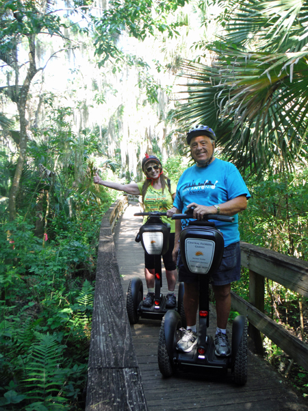 the two RV Gypsies on Segway in Mt Dora
