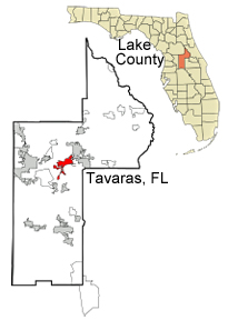 map of Florida showing location of Tavares