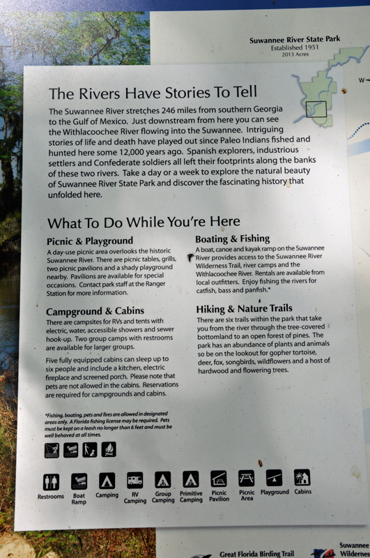 sign about Suwannee River State Park