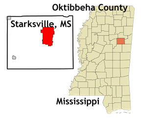 Mississippi map showing location of Stakrsville
