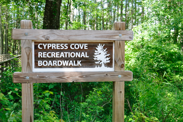 Cypress Cove Recreational Boardwalk sign