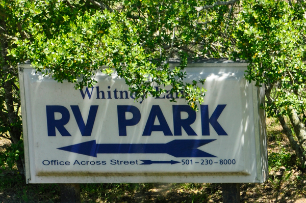 Whitney Lane RV Park sign