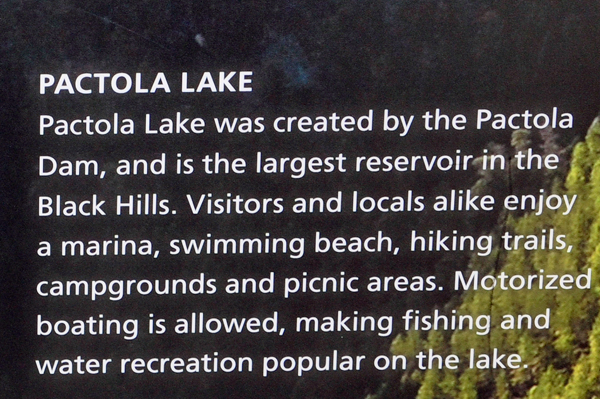 sign about Pactola Lake