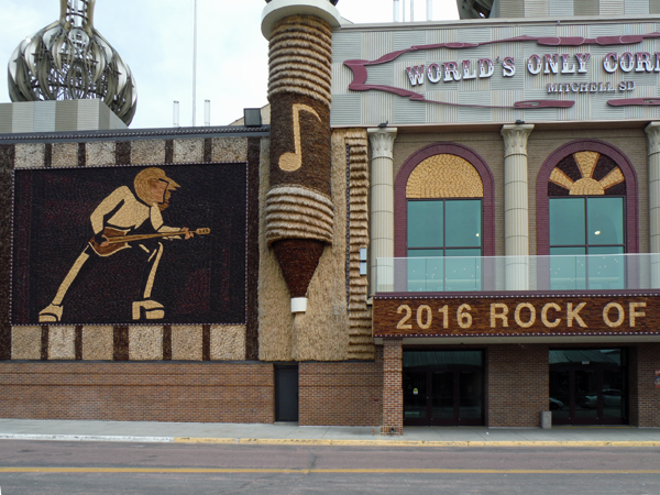 The outside of The Corn Palace