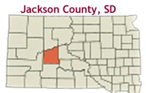 South Dakota map showing location of Jackson County