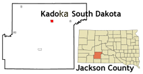map of South Dakota showing location of Kadoka