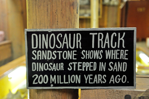dinosaur track sign