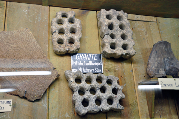 Granite drill holes from Washington's nose
